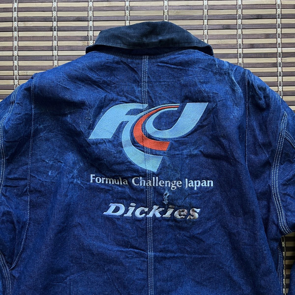 Vintage Dickies Chore Blanket Distressed Jacket Racing Japan - 21