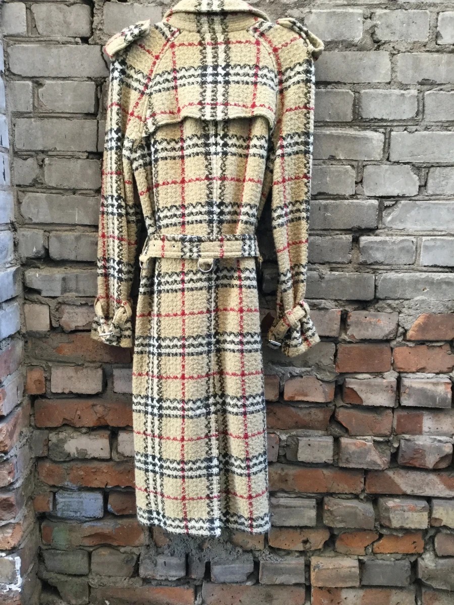 Wool Plaid Trench-Coat - 3