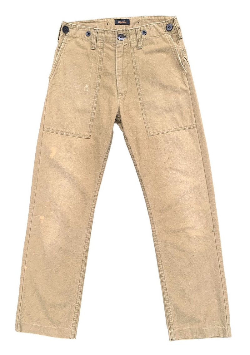 🔥Distressed Chimala Fatigue Baker Buckle Back CANVAS Pants - 1