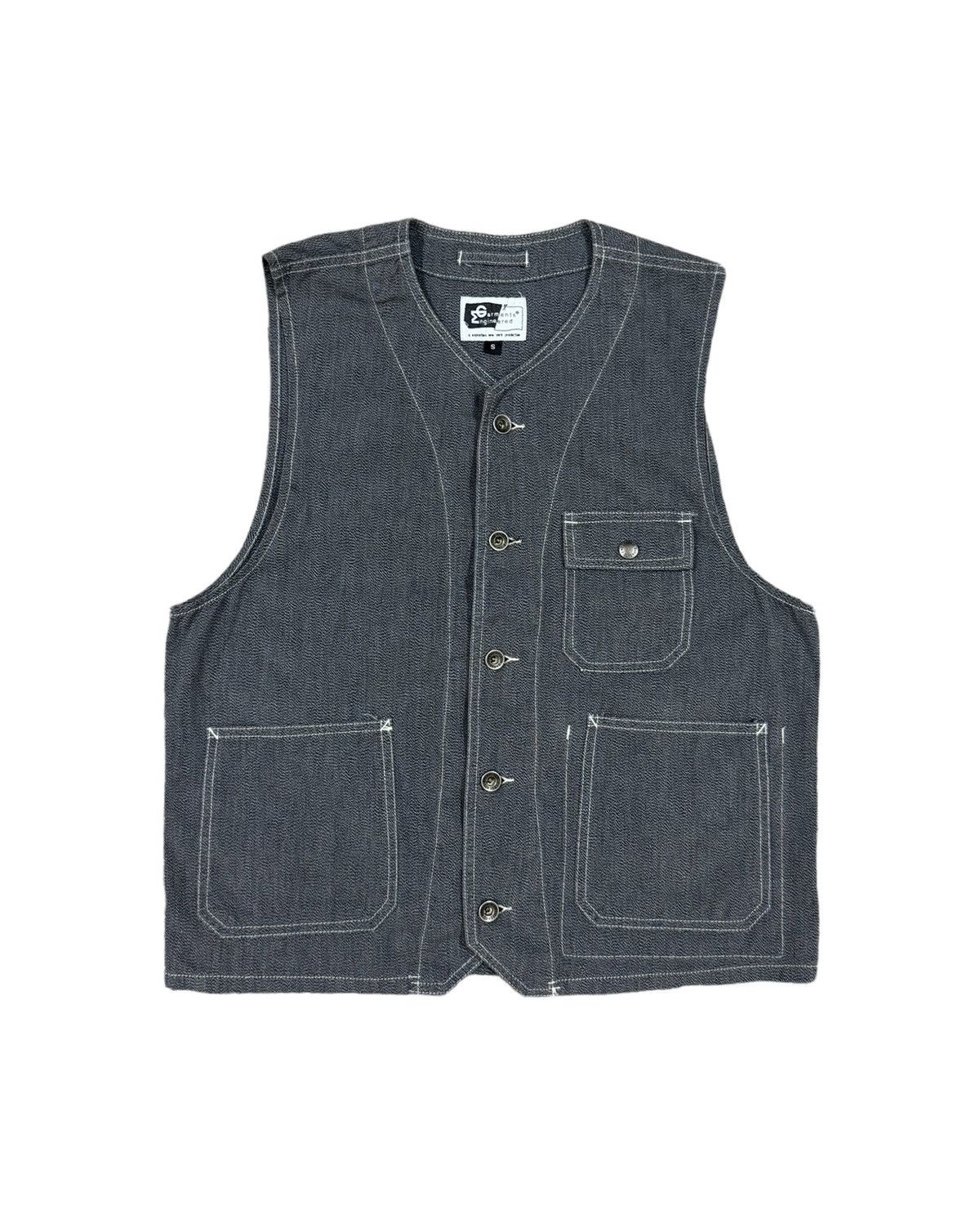 Vtg🔥Engineered Garments Hbt Chambray Buckle Vest Button Vest - 1