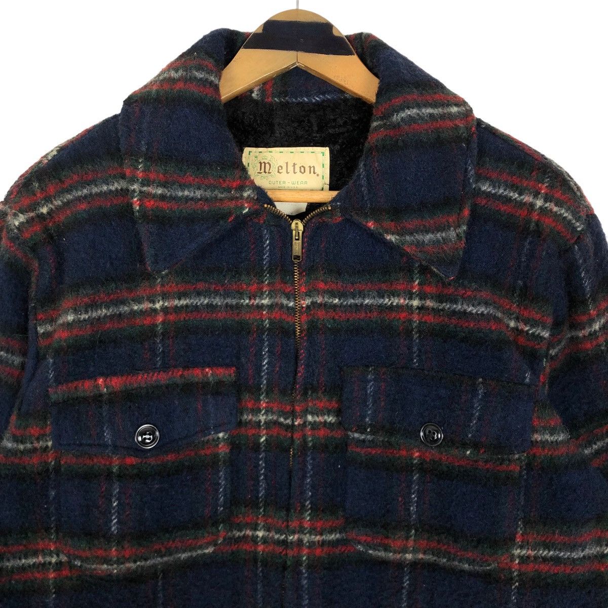 Vintage 90s Melton Outer Wear Wool Flannel Jacket - 3