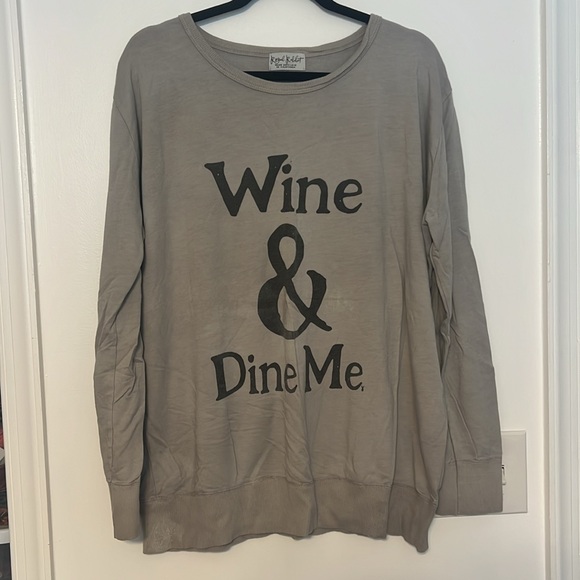 Royal Rabbit “Wine & Dine Me” Oversized French Terry Crewneck Sweatshirt - 4