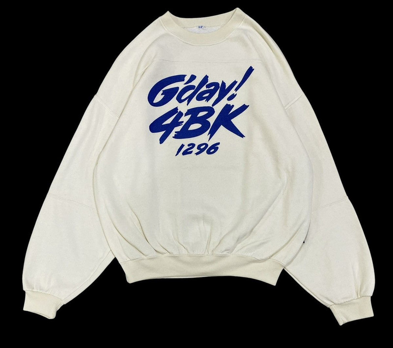 Vtg 80s Adidas Promo Radio Station Crewneck Sweatshirt - 1