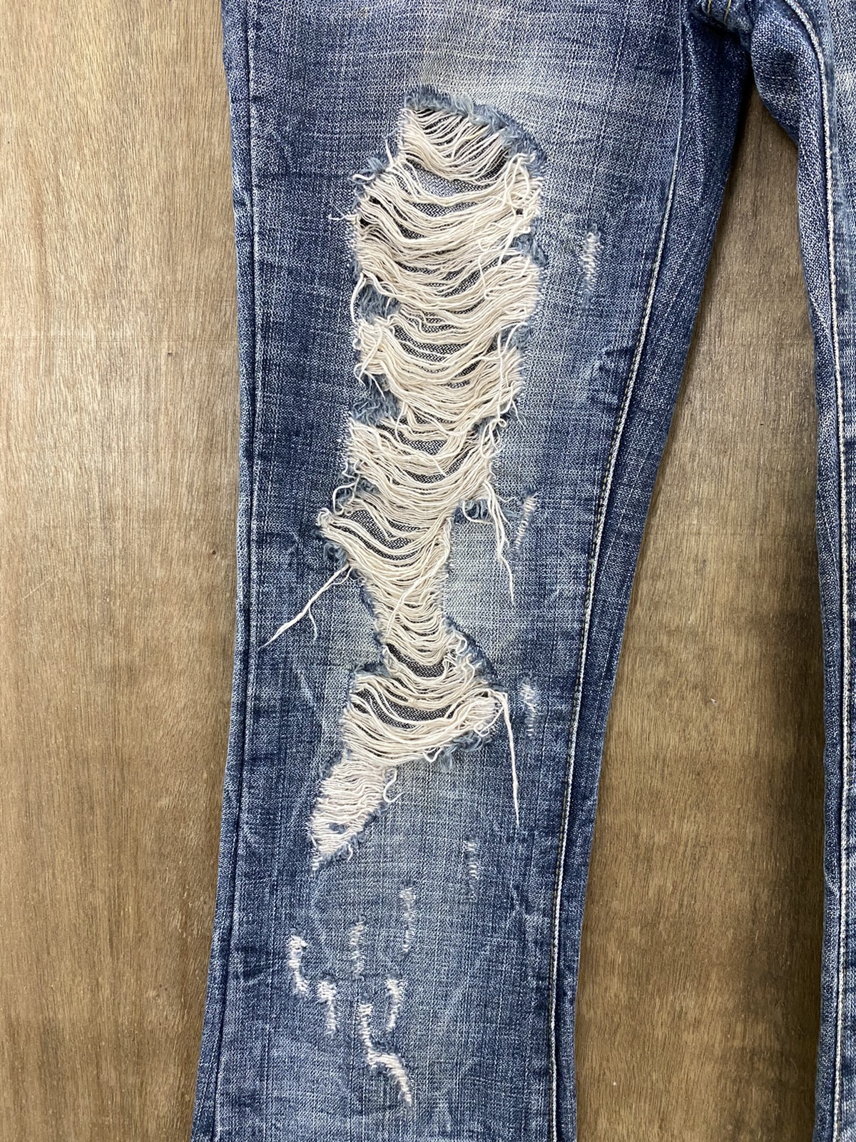 Distressed Denim - Maraxia Blue Distressed Denim Pants #1035 - 6