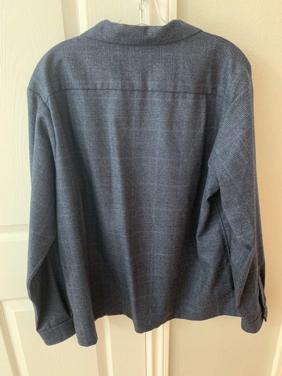 *A VONTADE - Glen check wool shirt open collar large - 2