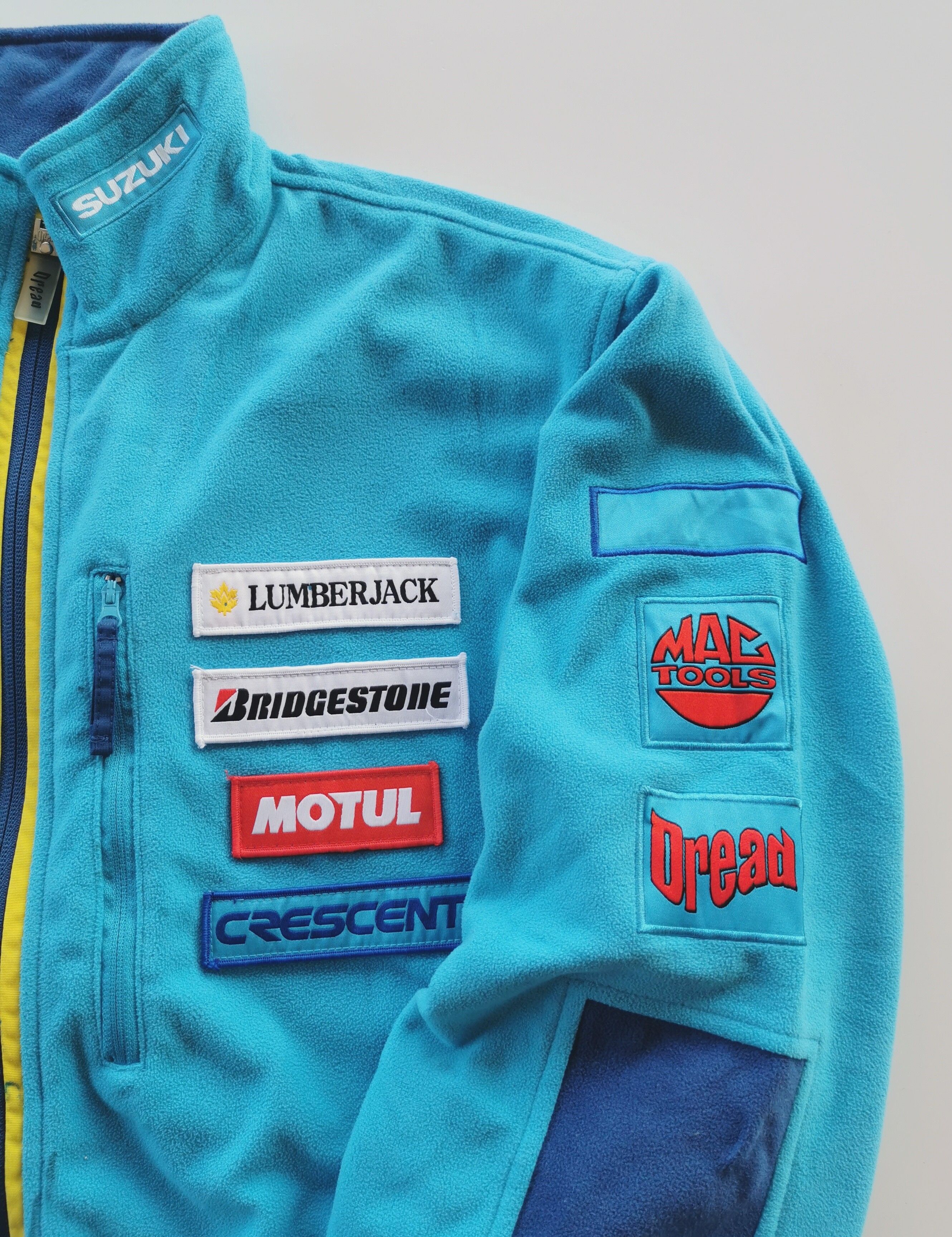 Vintage Suzuki Rizla Racing Fleece Jacket Motul Bridgestone - 4