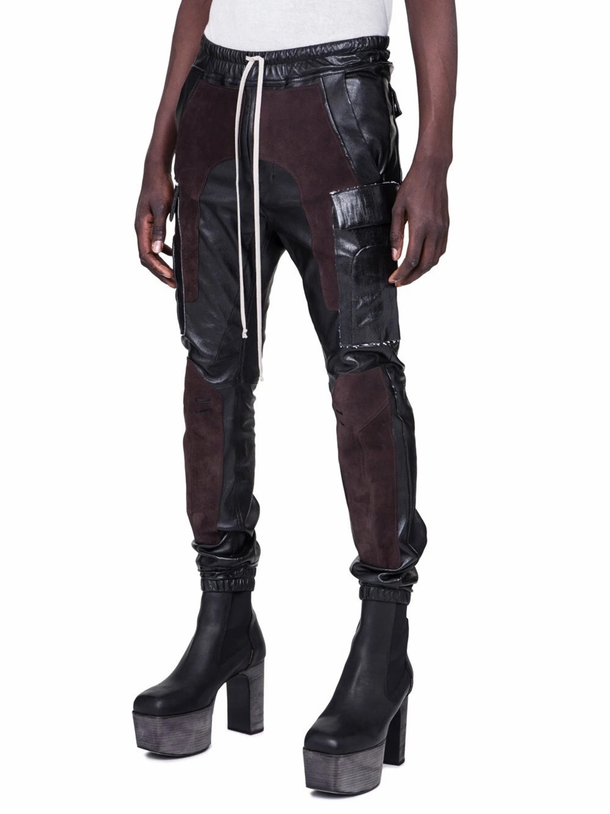 NEW FW FULL LEATHER RUNWAY CARGO PANTS LARRY ASAP TRAVIS 48