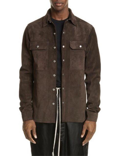 Rick Owens NEW  SUEDE LEATHER OUTERSHIRT LARRY JACKET RARE CARTI GRAIL