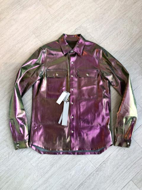 Rick Owens NEW  IRIDESCENT METAL COATED DENIM JACKET TECUATL CARTI 48