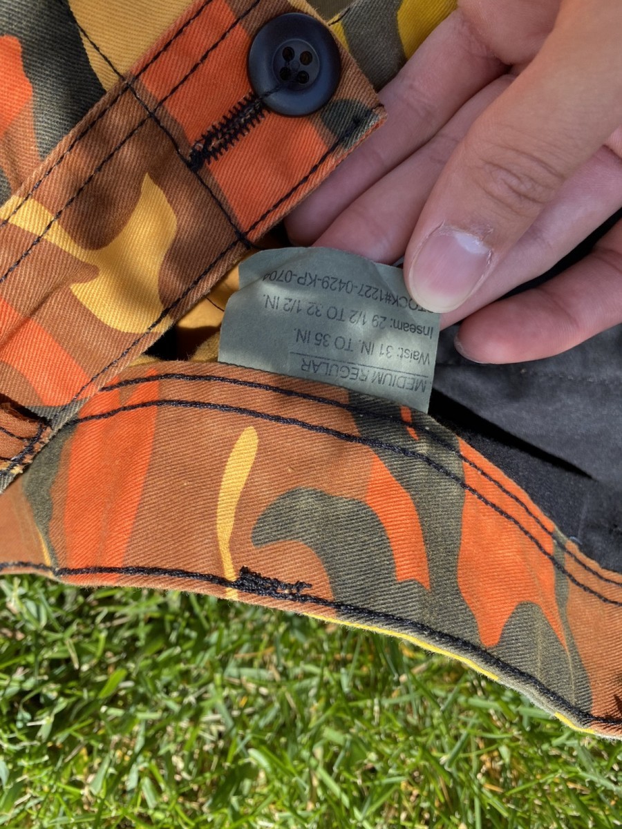 Military - Yellow/Orange Adjustable Split Camo Tactical Pants - 8