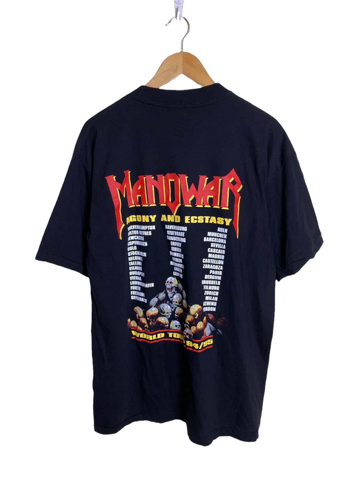 Vintage Euro 90s Manowar World Tour Tshirt - 3