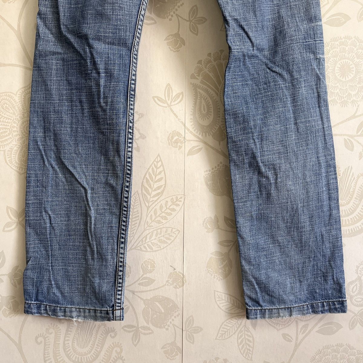 Riobera Vintage Japan Blue Denim Jeans Big Buttons Zipped - 15