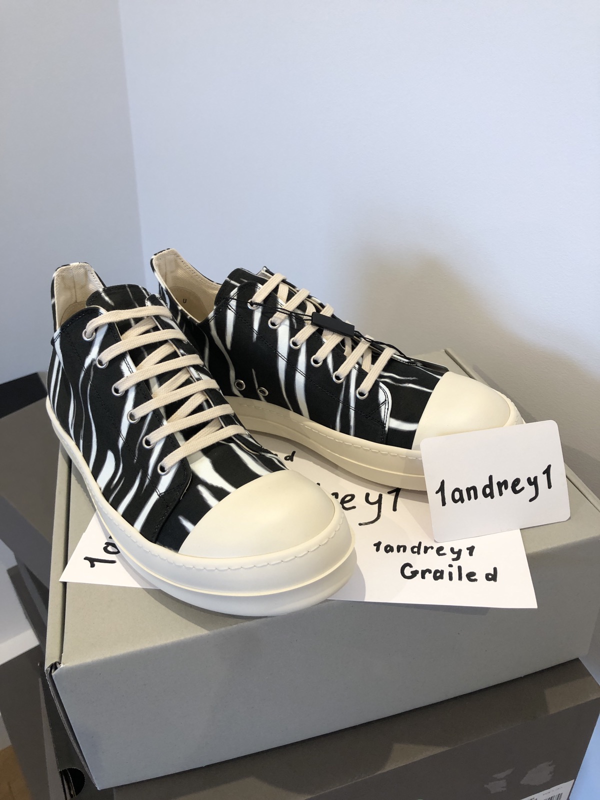 Rick Owens *Final Drop* Rick Owens Ramones DRKSHDW zebra new 43 | _1andrey1  | REVERSIBLE