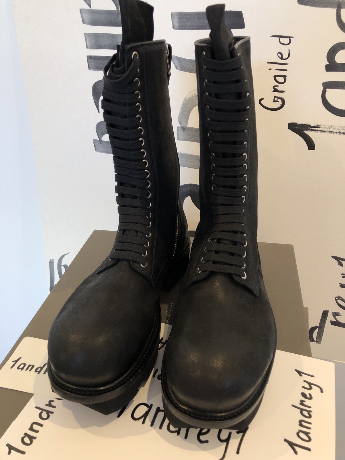 Rick Owens DRKSHDW Army Megatooth lace-up boots - Black