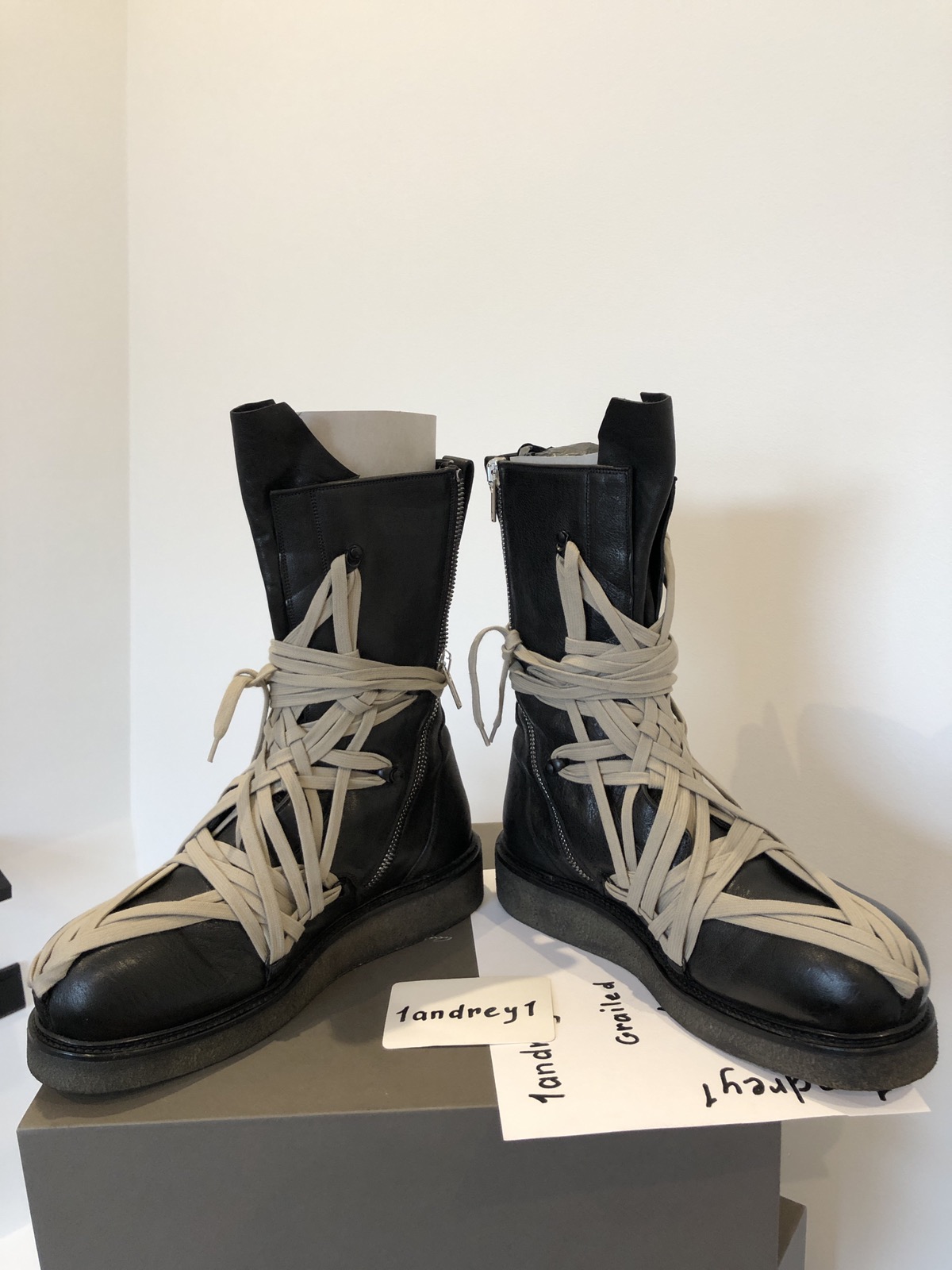 Rick Owens Tecuatl Army MEGA LACE boots