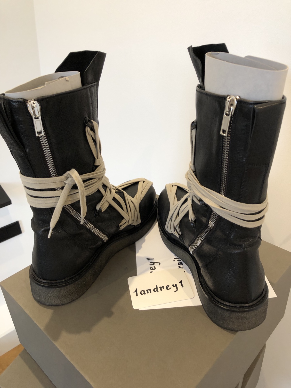 Rick Owens Tecuatl Army MEGA LACE boots