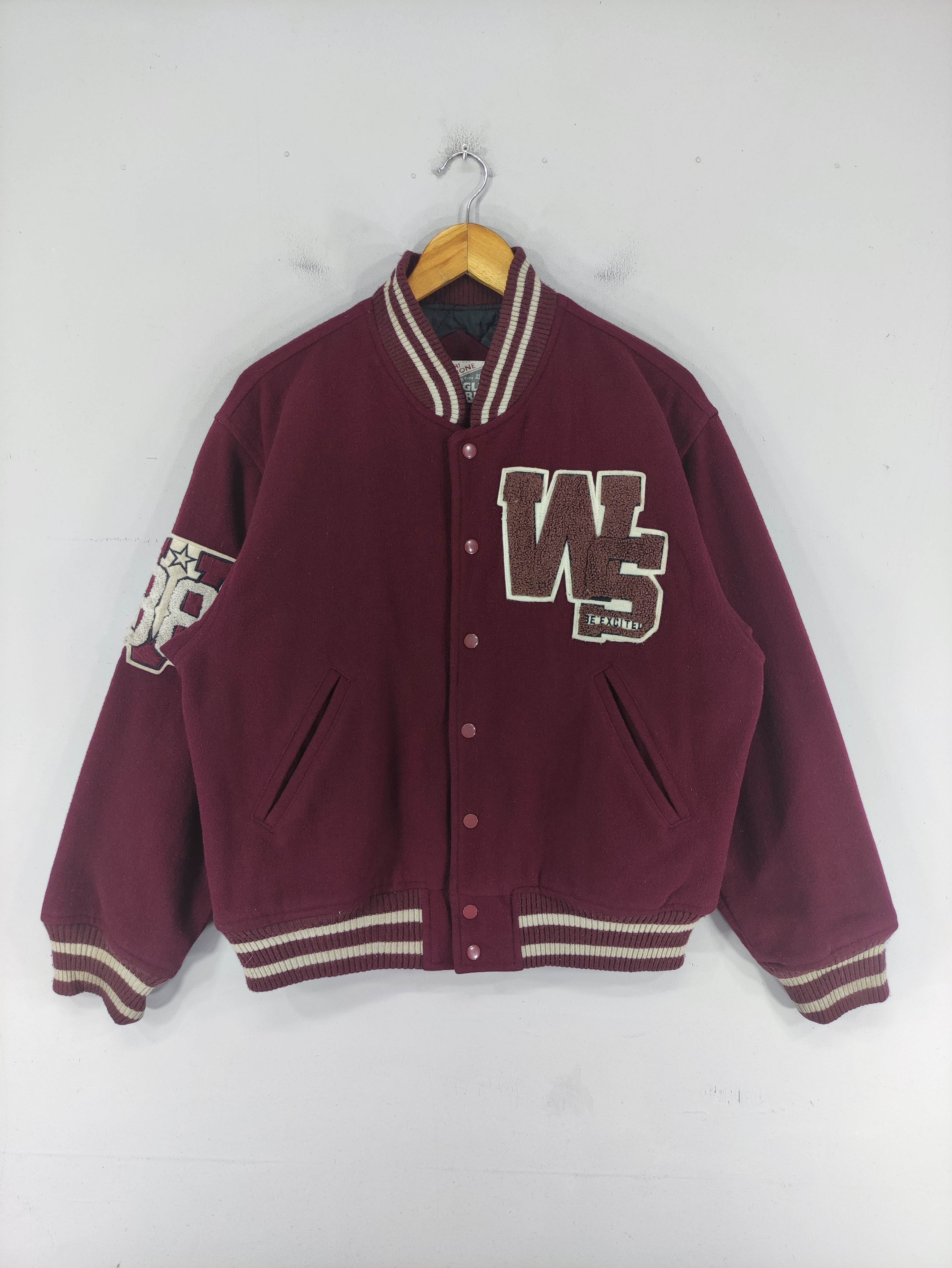 Vintage Varsity Jacket Jungle Storm Snap Button - 1