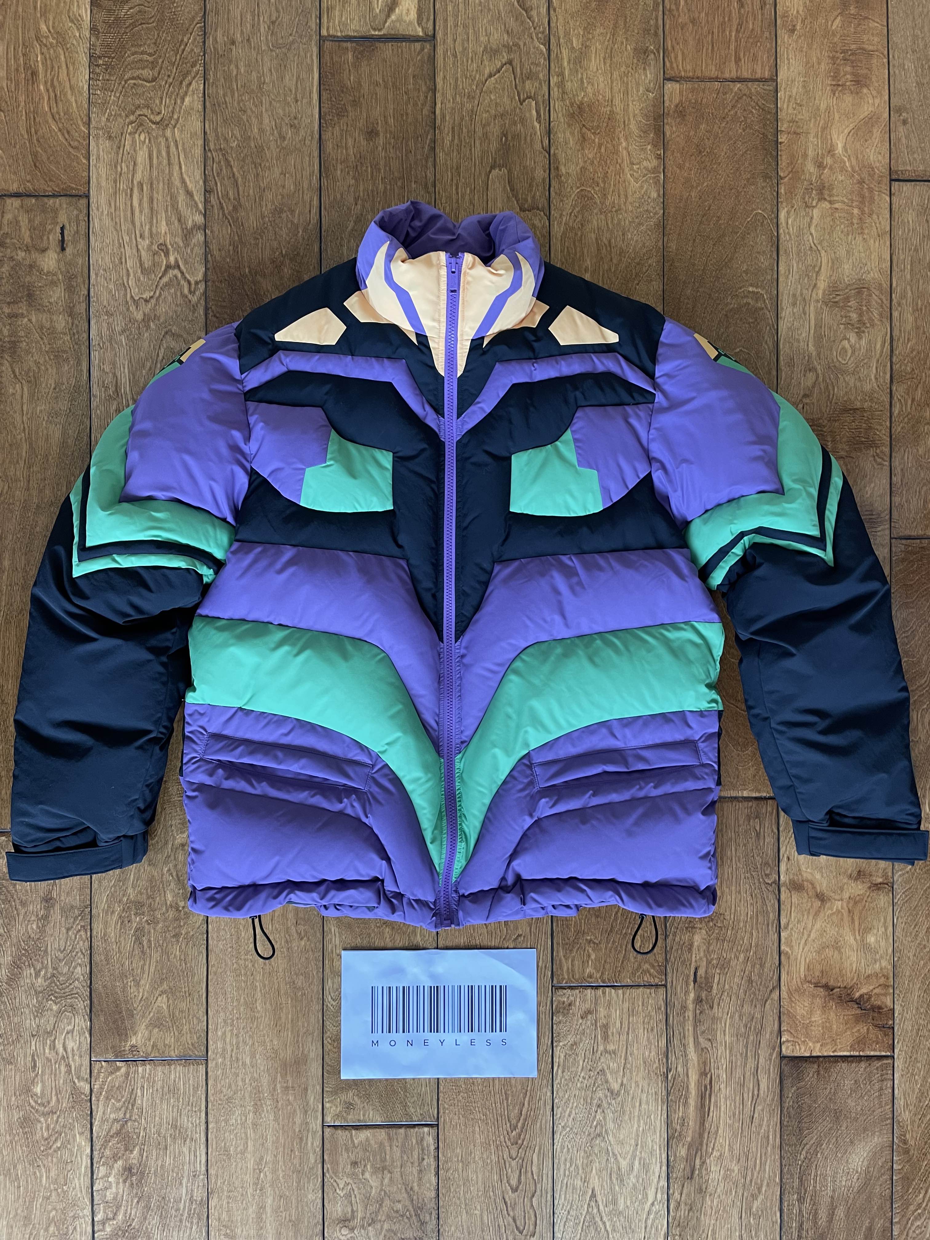+ Neon Genesis Evangelion Oversized Colour-Block Quilted Shell Down Jacket - 1
