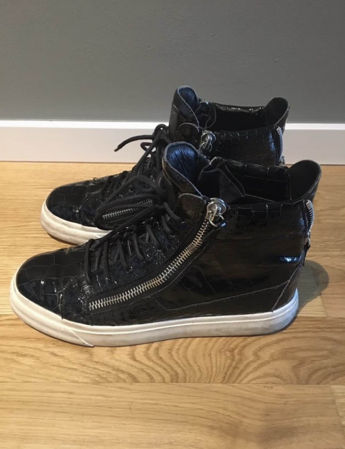 Reptile Patent Leather High Top Sneaker - 2