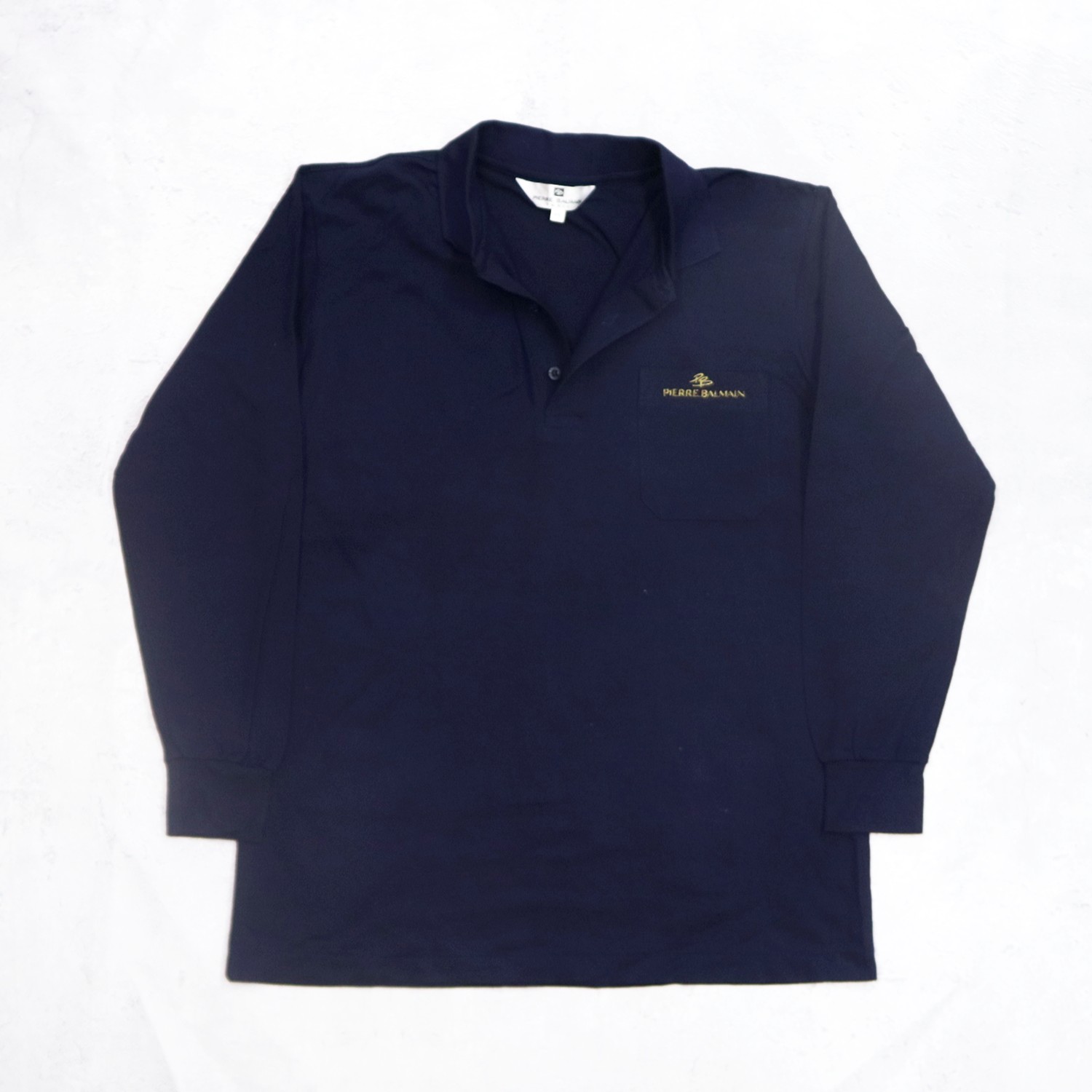 Vintage 90s PIERRE BALMAIN Mini Logo Embroidered Long Sleeve Polo Shirt - 3