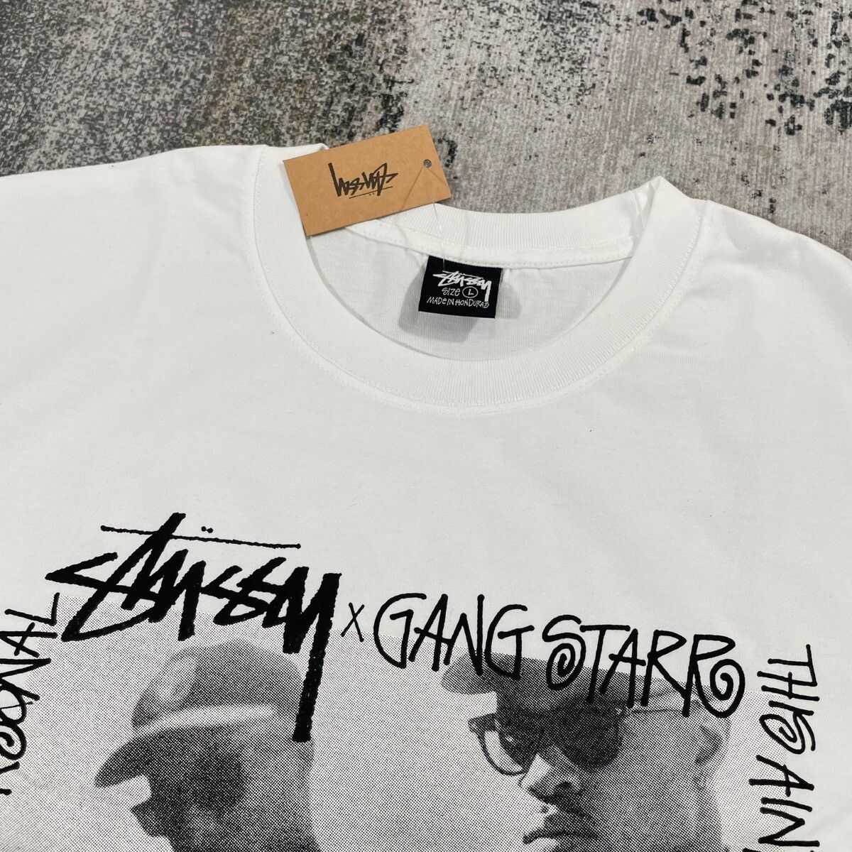 Stussy Gang Starr Tee White “ TAKE IT PERSONAL “