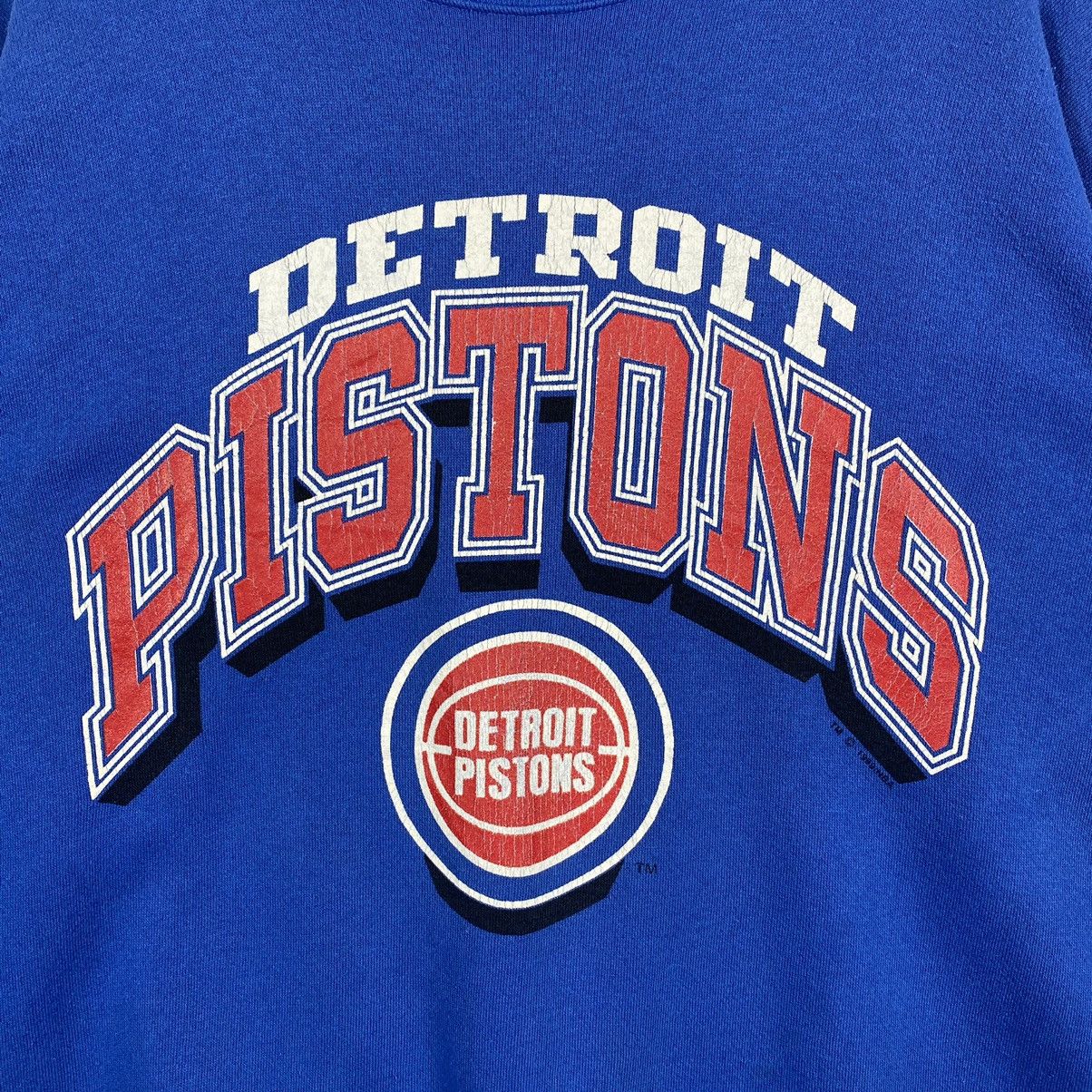 Vintage 80s Detroit Pistons Sweatshirt XL Size Blue Colour - 4