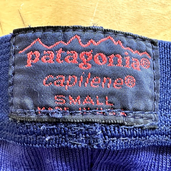 VTG Patagonia Capilene Base Layer Pants Bottoms Elastic Waist Blue Small - 2