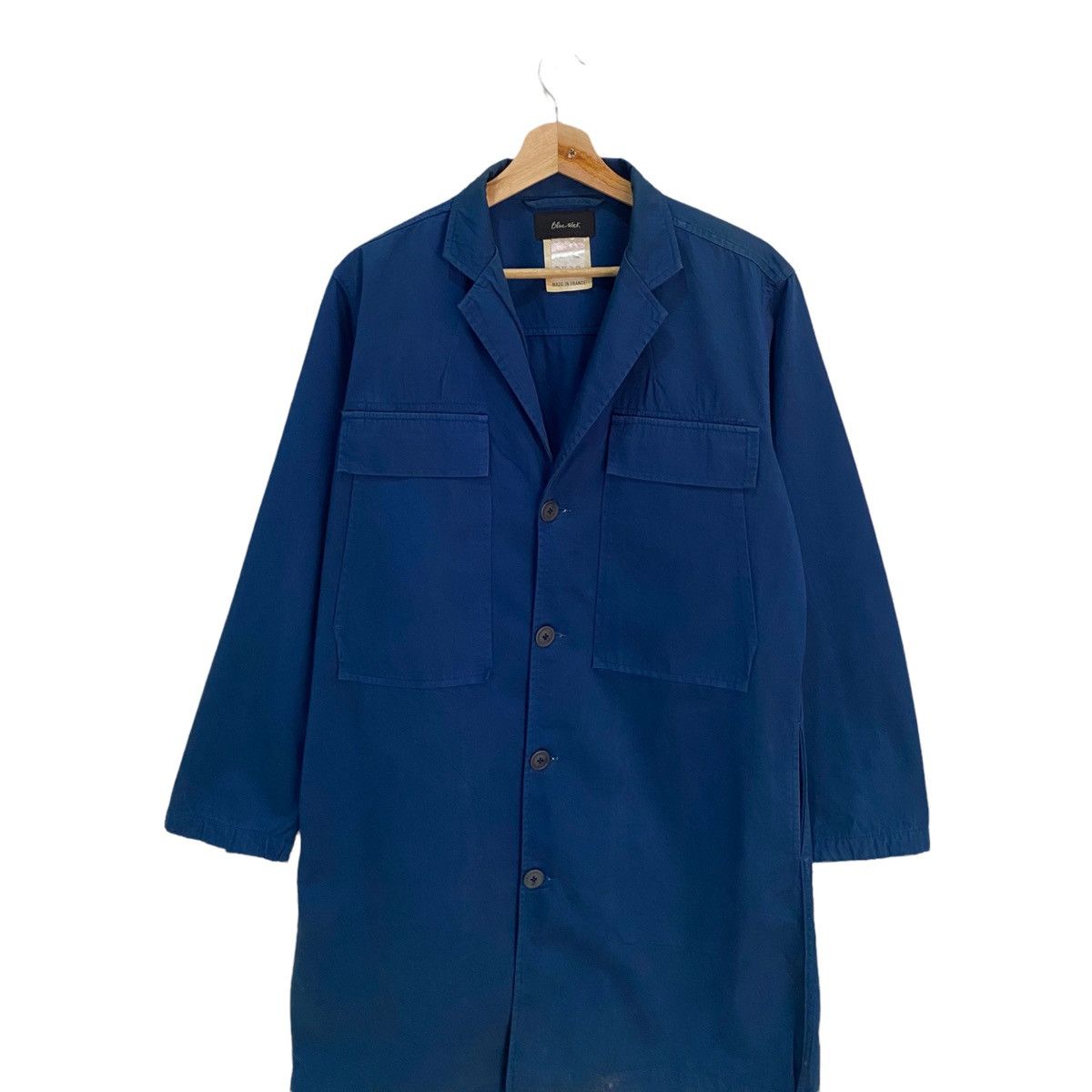 Vintage French Workwear Linen Chore Jacket Indigo - 2