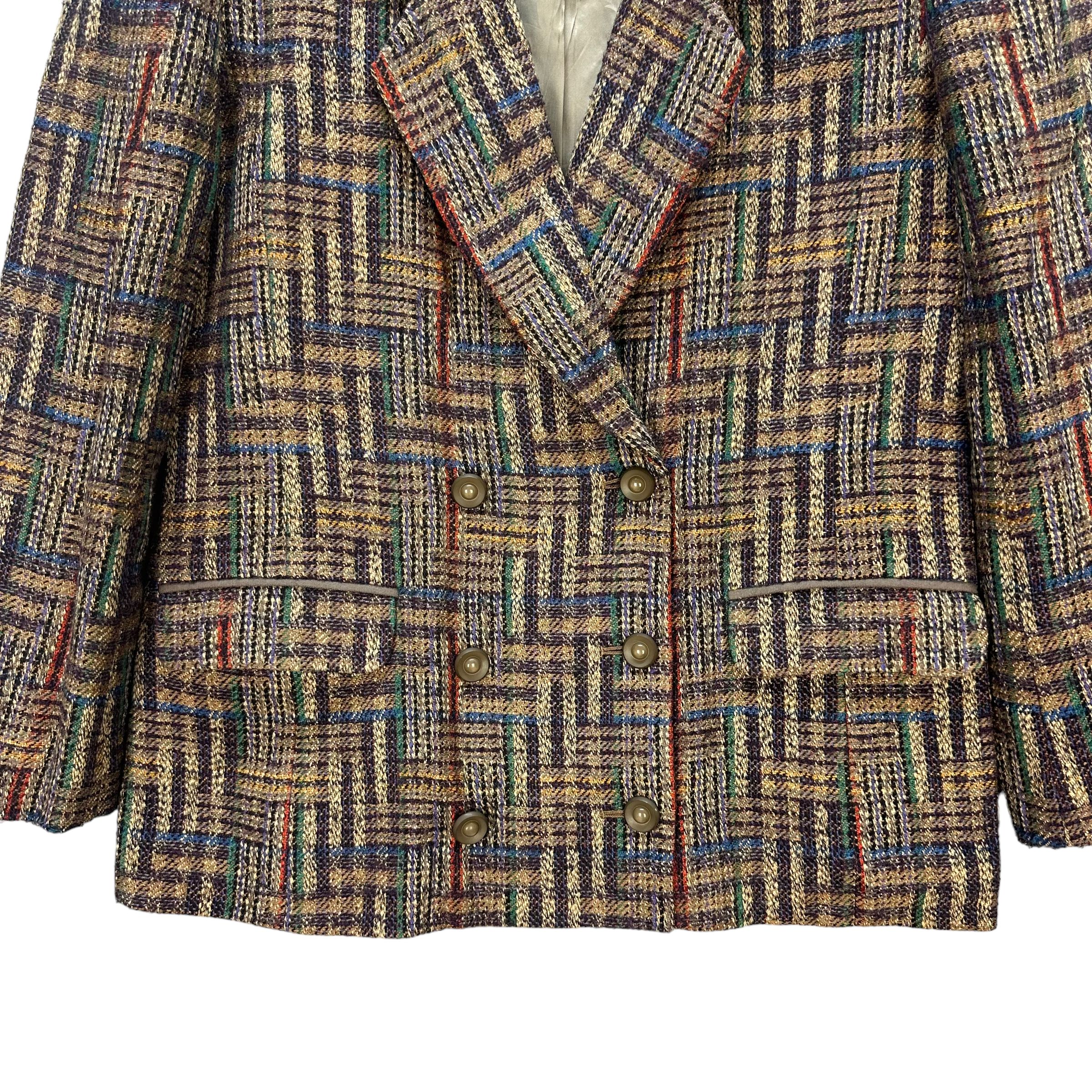 Vintage - HARDY AMIES COLORFUL DOUBLE BREASTED COAT JACKET #8382-006 - 3