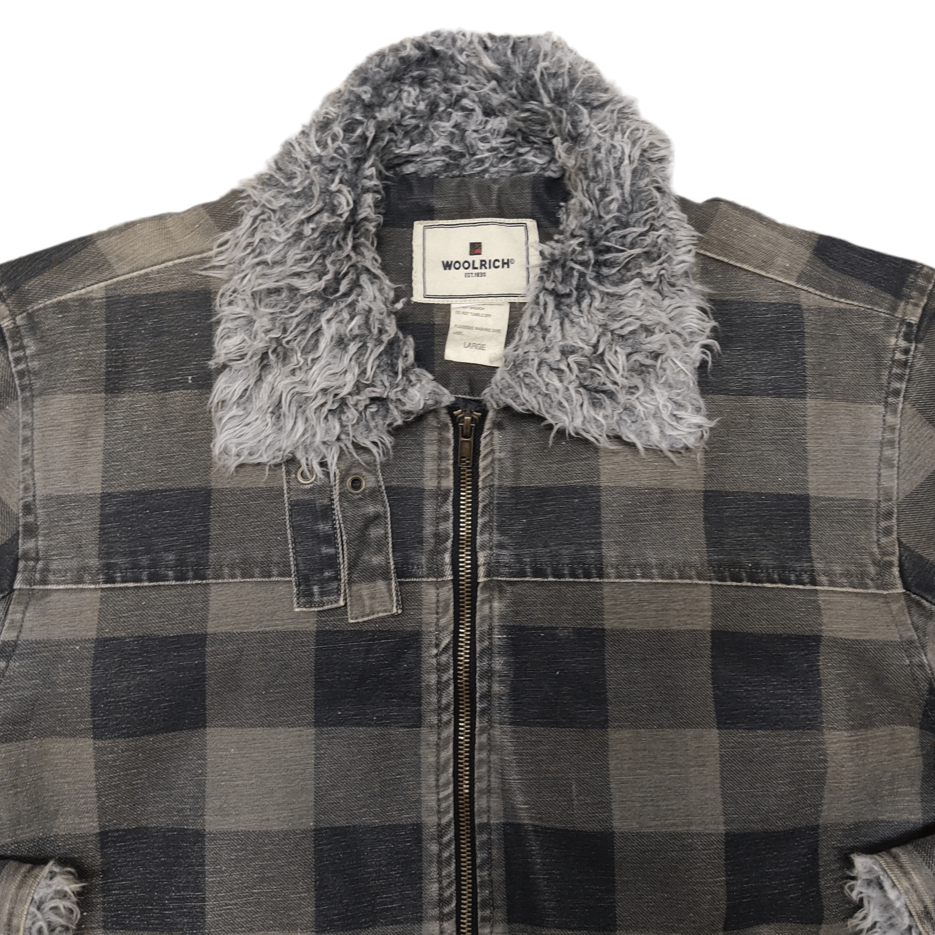 Vintage Woolrich Tartan Plaid Fur Jacket - 2