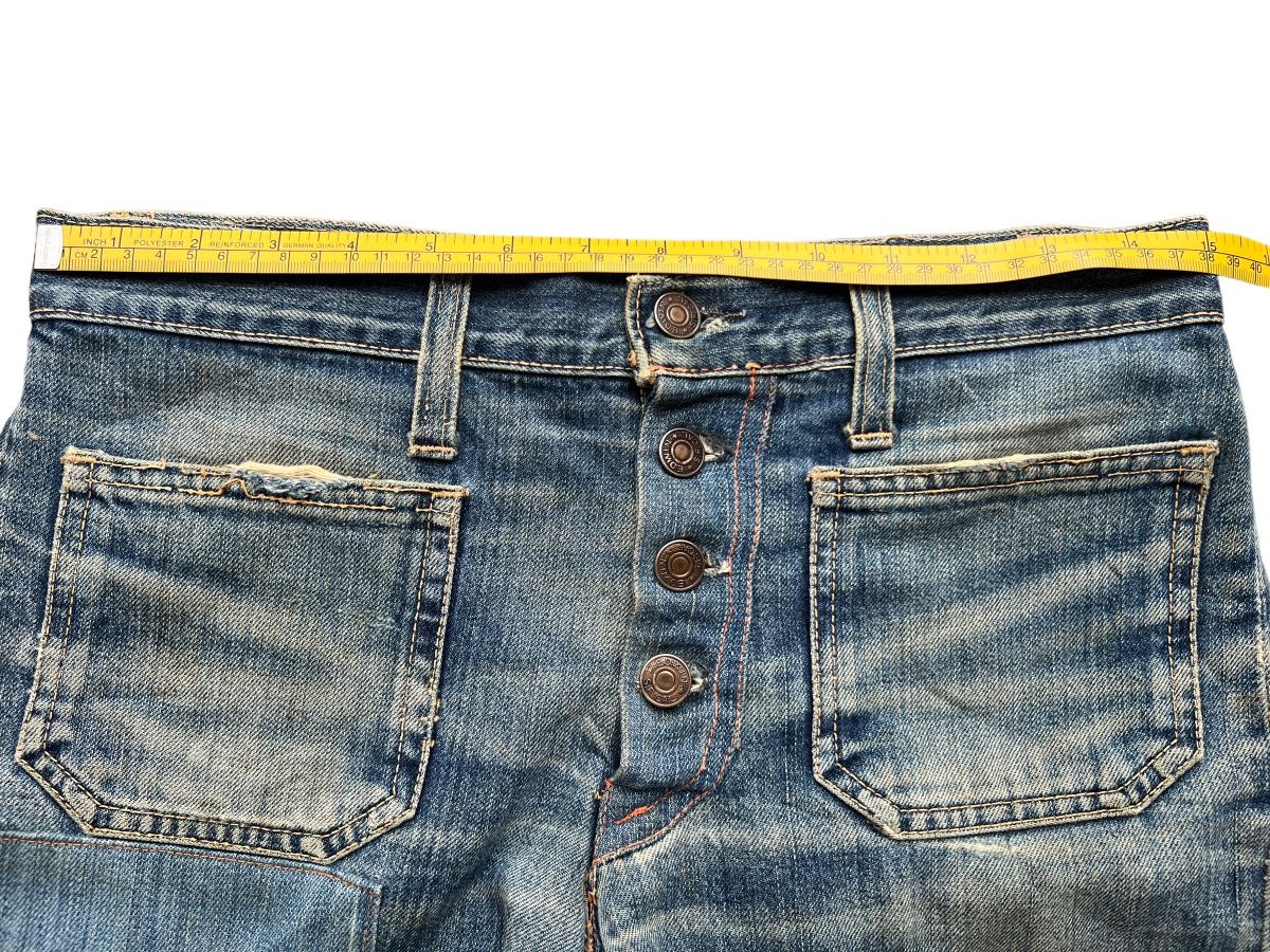 Hype - Vintage 80s Edwin Bushpant Patchwork Distressed Flare Jeans - 12