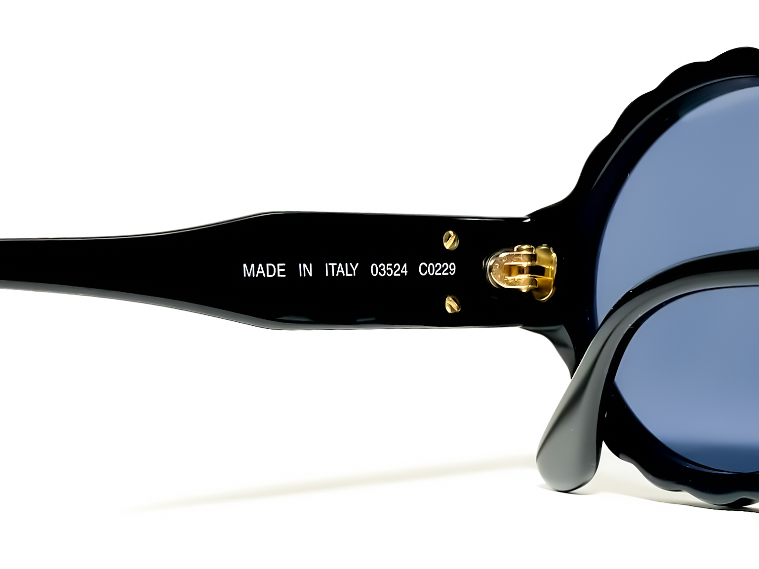 CHANEL Round Black Scalloped Sunglasses - 7