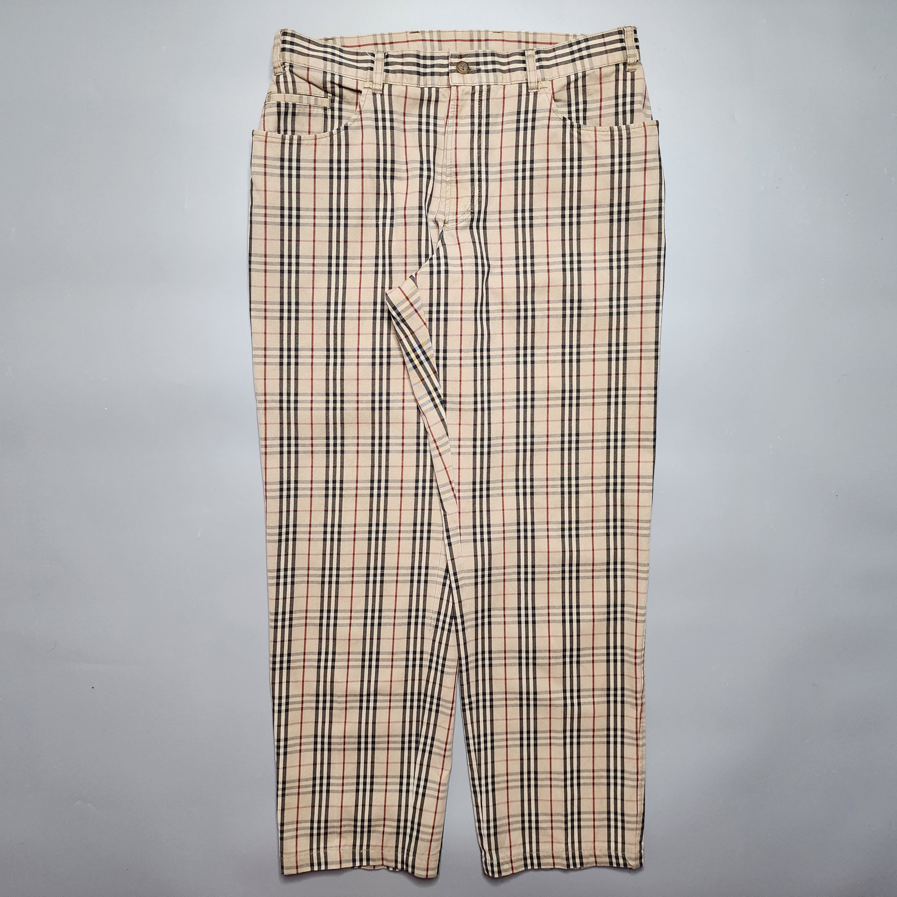 Burberry - Nova Check Cotton Twill Trousers - Vintage - 1