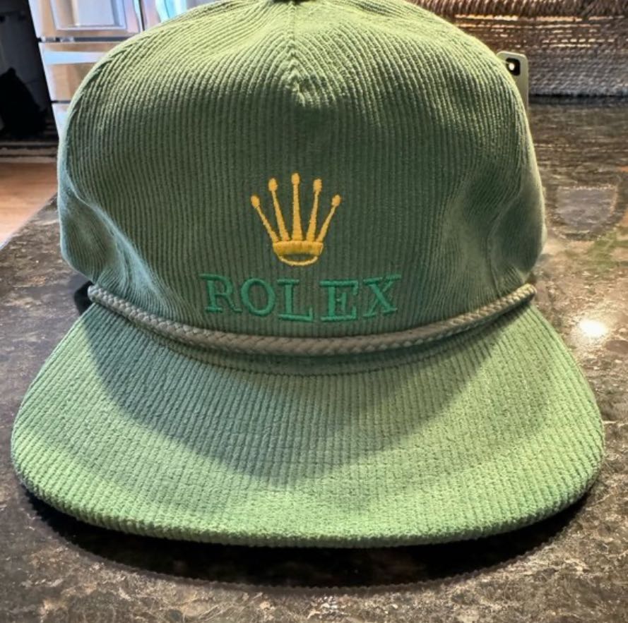 Deadstock Retro Rolex Embroidered Corduroy Hat - 1