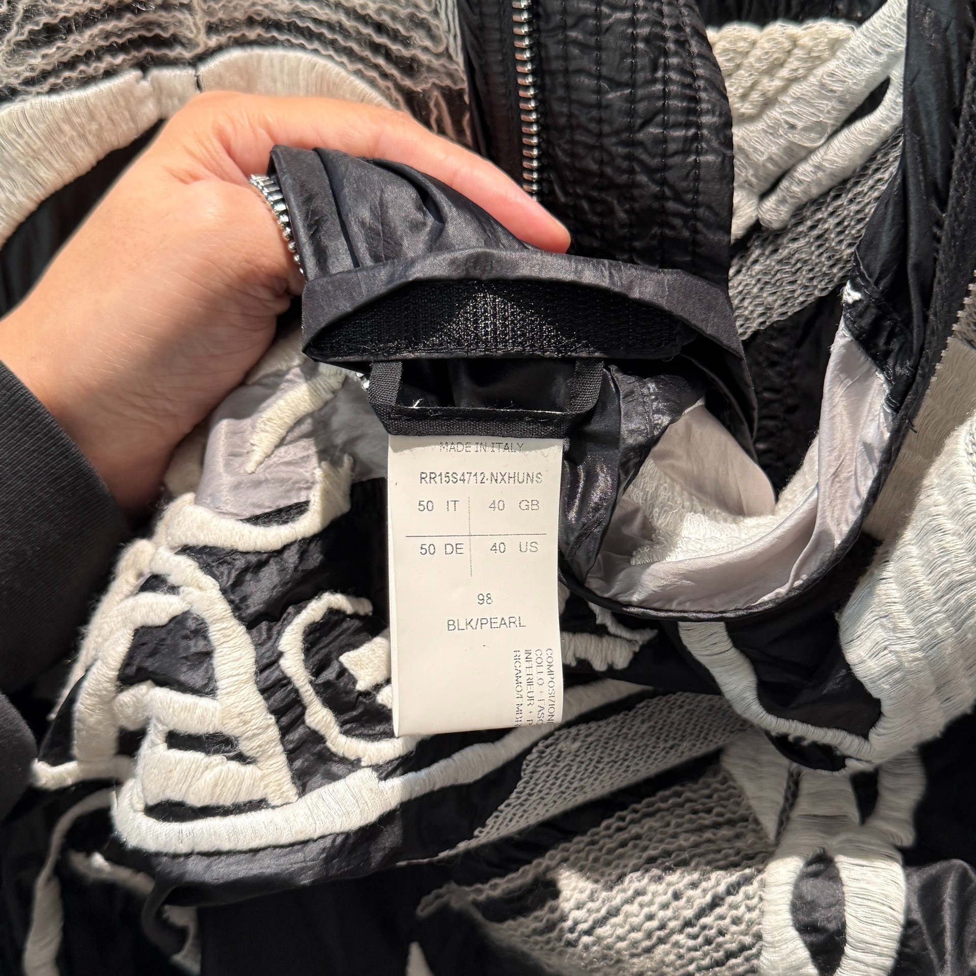 Rick Owens MA-1 Jacket with 10,000-Stitch Embroidery of Crane Faces - 6