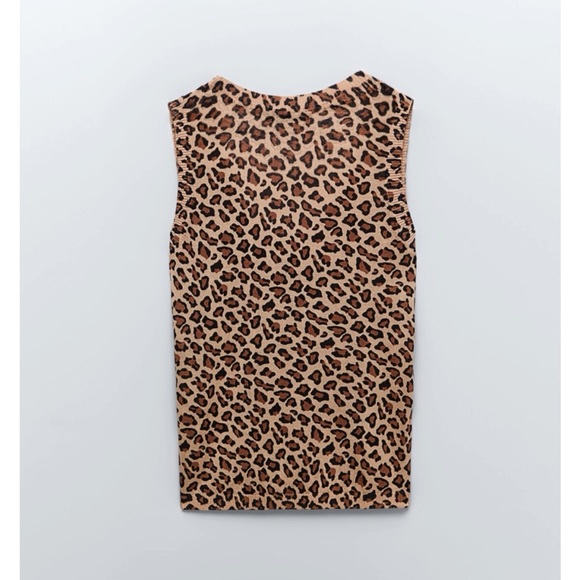 Zara Leopard Print Knit Top - 4