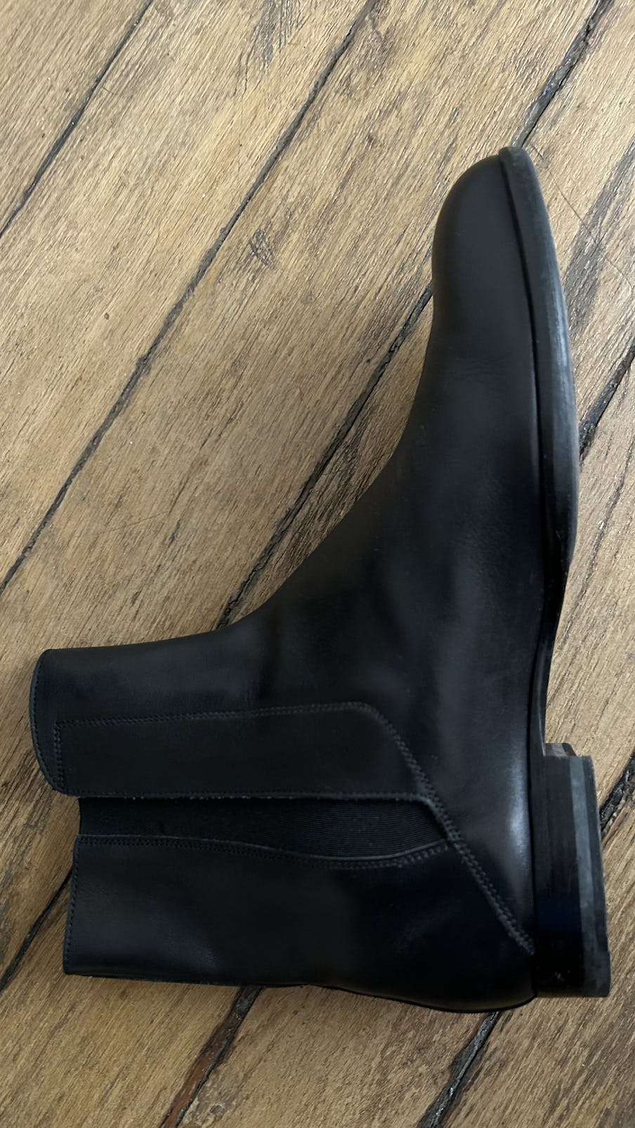 matte black leather chelsea boots . maison margiela . - 11