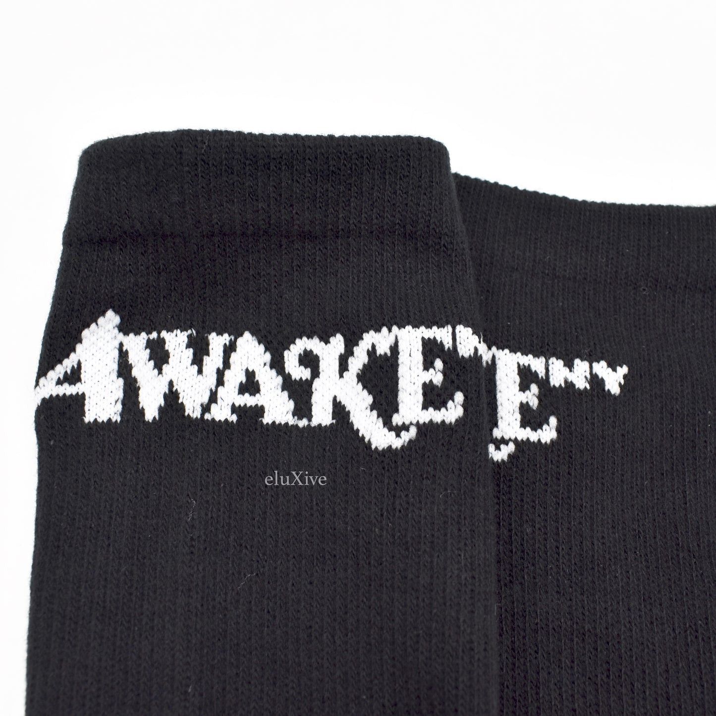 AWAKE NY Black White Logo Knit Socks DS - 5