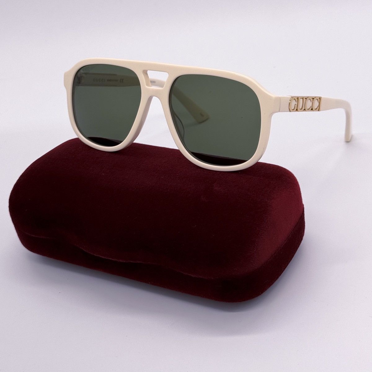 NEW GUCCI GG1188S 005 AVIATOR WHITE UNISEX SUNGLASSES GUCCI - 2