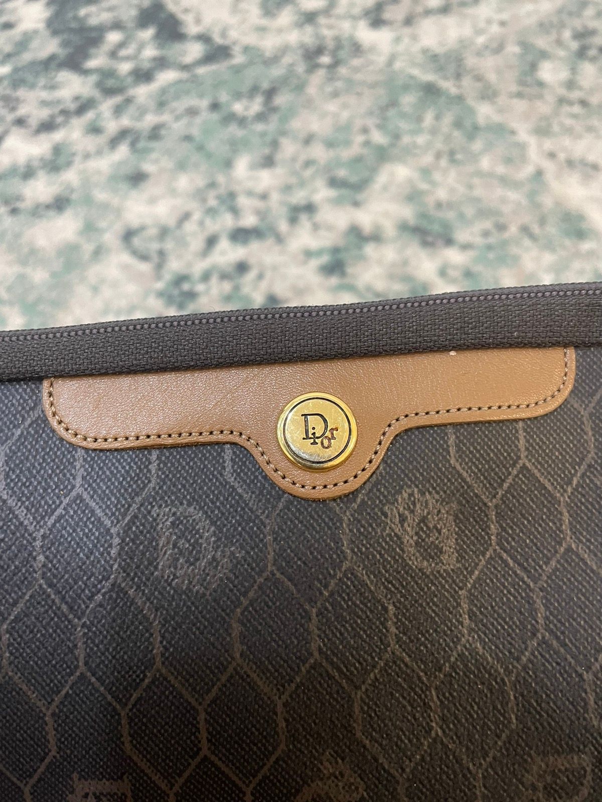 Dior Honey Comb Monogram Leather Clutch Bag - 10