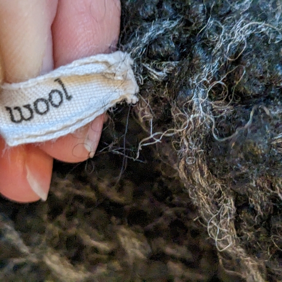 Joan Vass, N.Y. Vintage Hand Knit 100% Wool Boxy Sweater Tassel Ties Small - 9