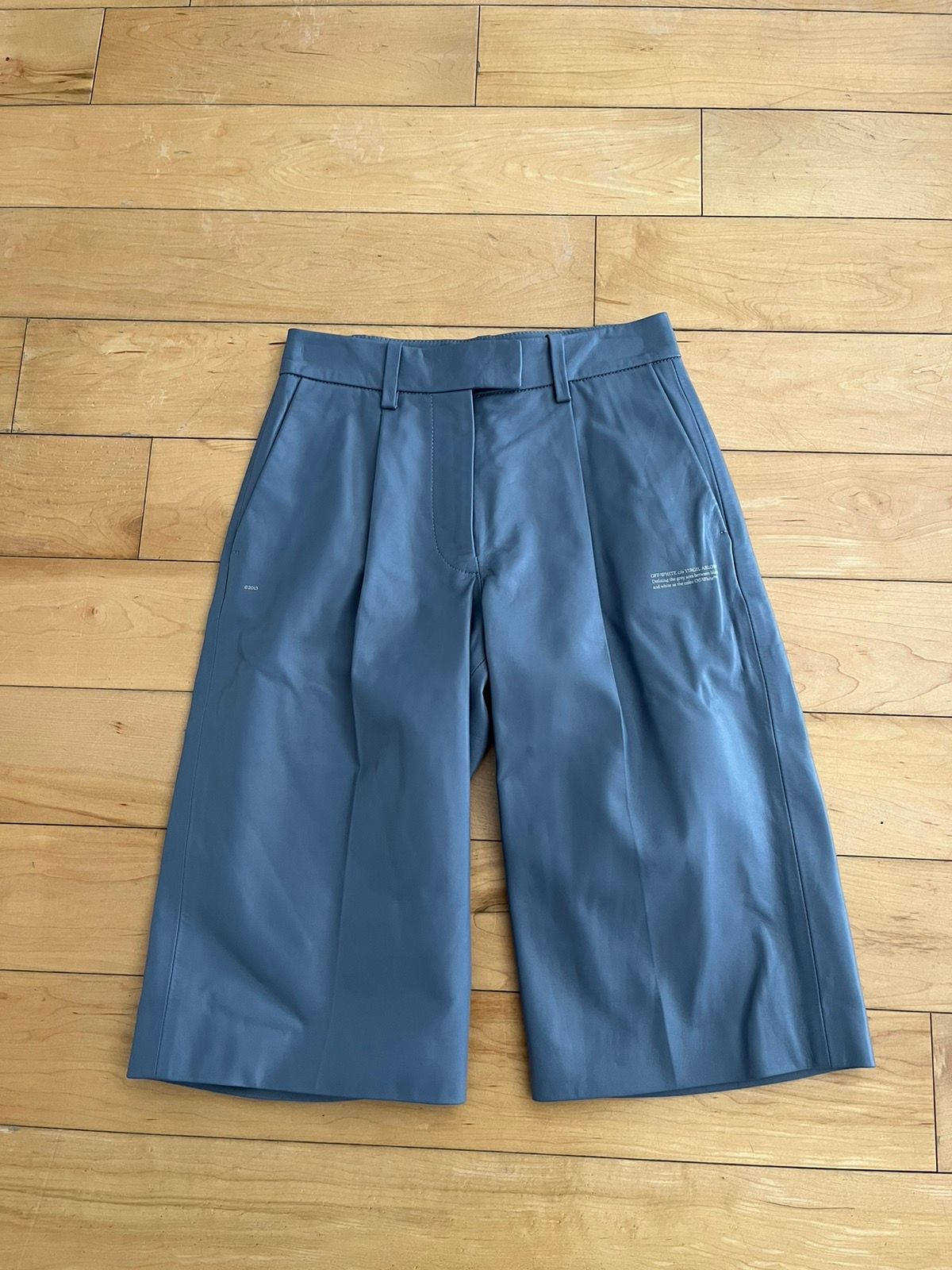 NWT - Off-White Leather Formal Pleated Short - 1