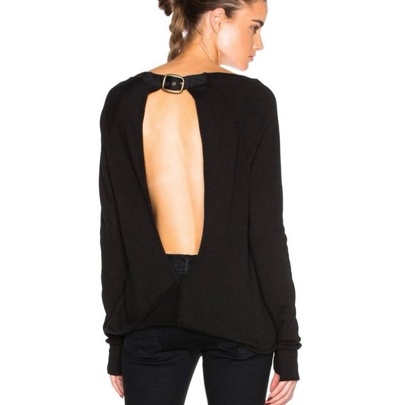 Pam & Gela Twist Back Sweatshirt with Buckle - 1