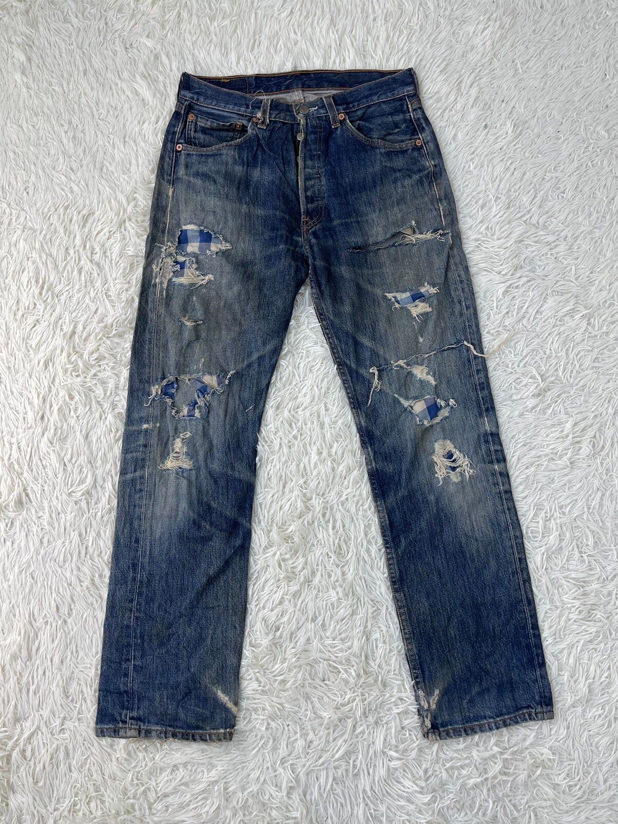 Vintage LEVI’S 501 Distressed Jeans Streetwear - 1