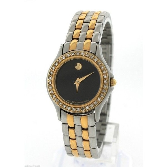 Movado Museum Two Tone 85-E4-9812 Diamond Watch - 1