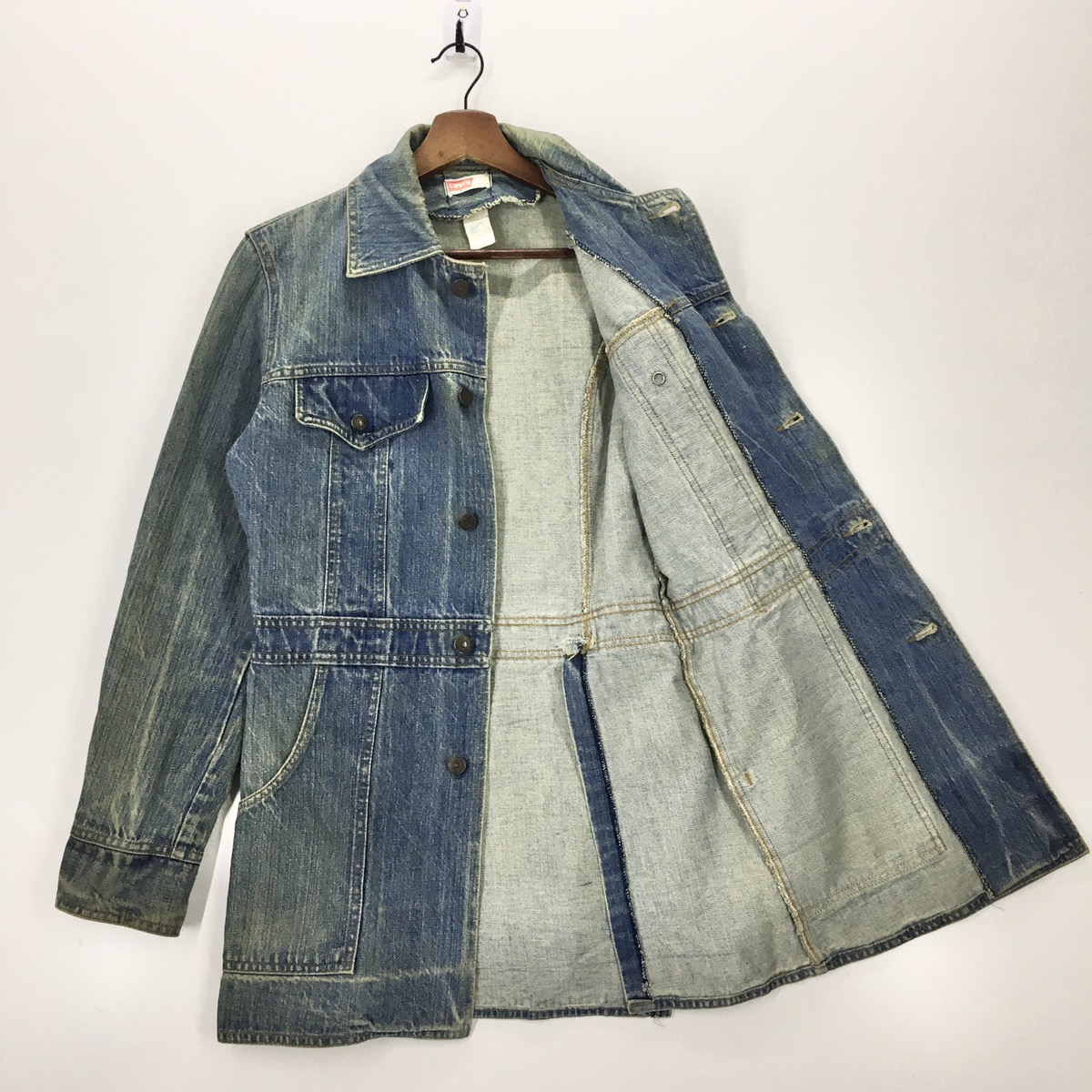 Vintage Levi’s Long Denim Fishtail Jacket - 8