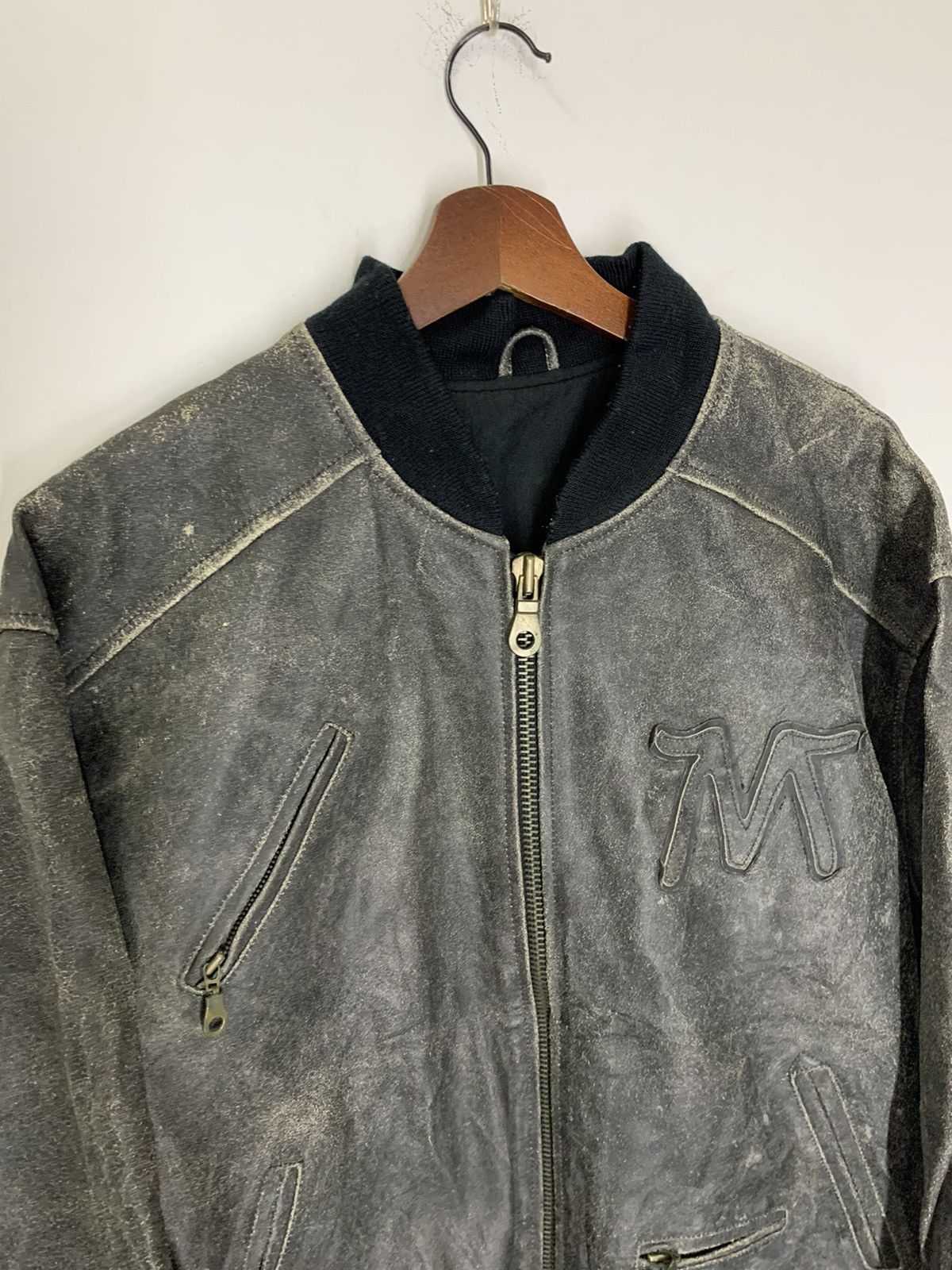 Vintage MARLBORO Varsity Heavy Leather Jacket - 6