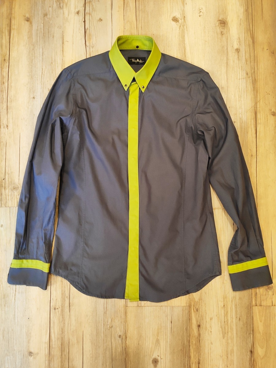 Thierry Mugler - GRAIL! Snap fastening contrast shirt.Like Gaultier or Dior - 3