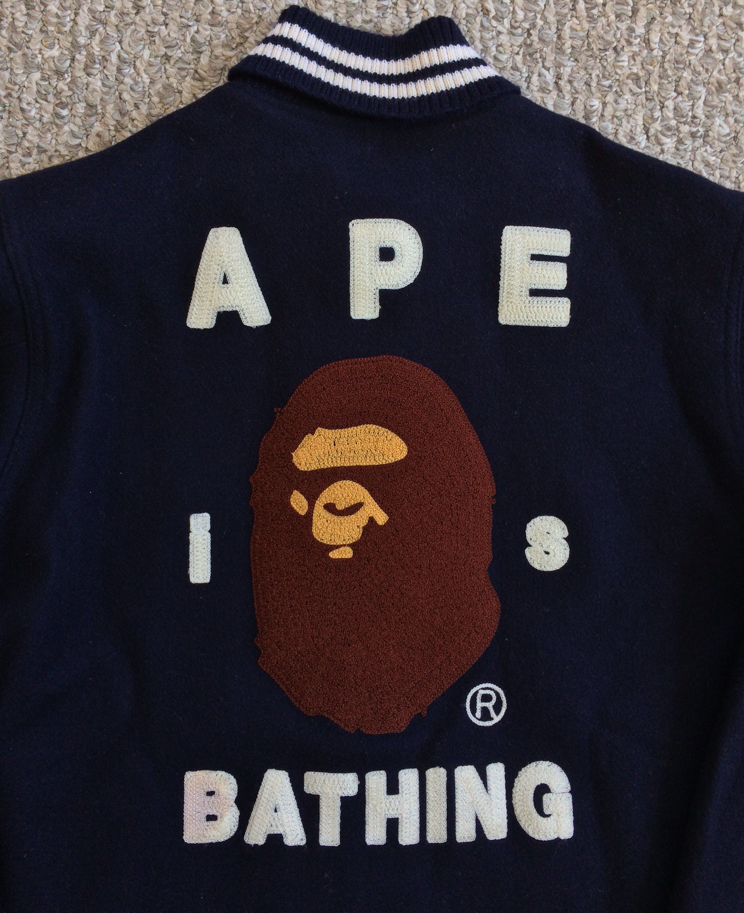 OG Ape Is Bathing Embroidered Wool Bomber Jacket - 2