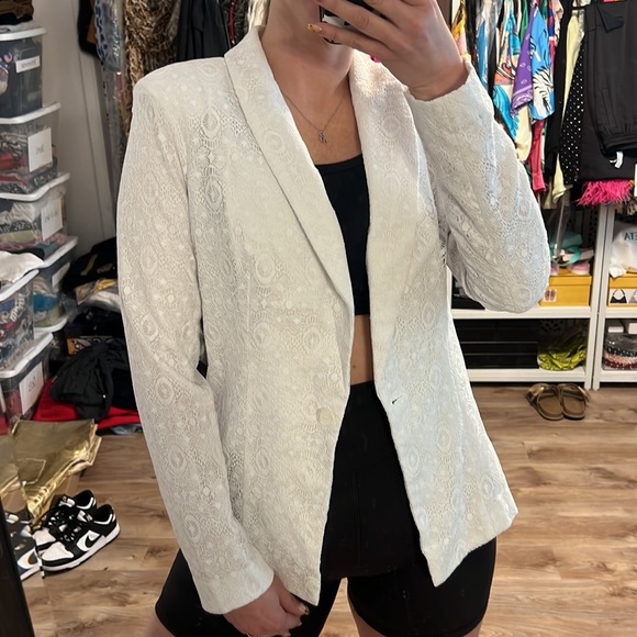 Guess White Lace Blazer - 1